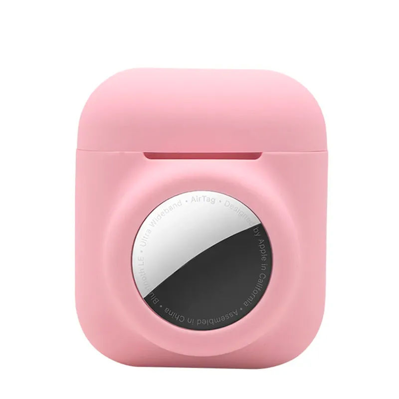 Two in One Case with AirTag Hole for AirPods 3 Pink