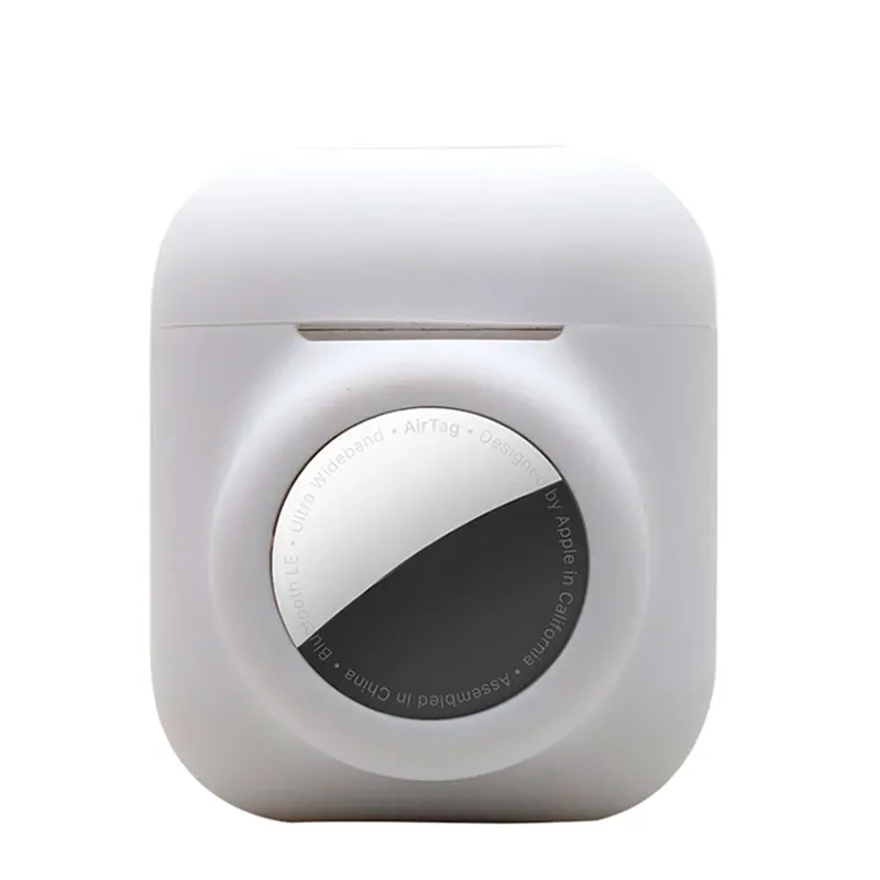 Two in One Case with AirTag Hole for AirPods 3 White
