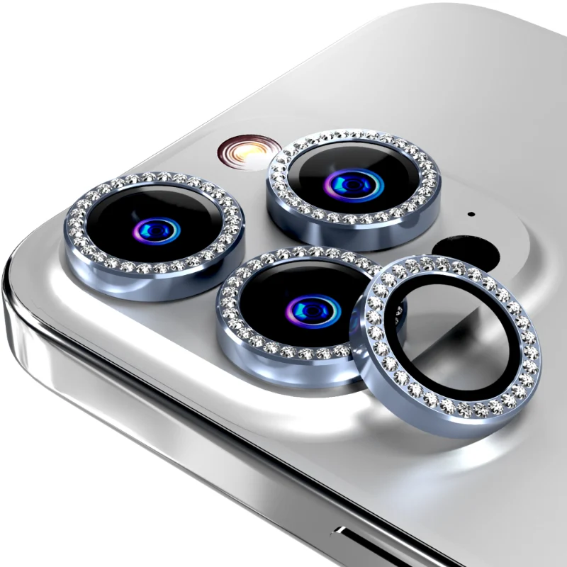 Apple iPhone 14 Pro (2022) Camera Lens Protector Bling Diamond Lens Sea Blue