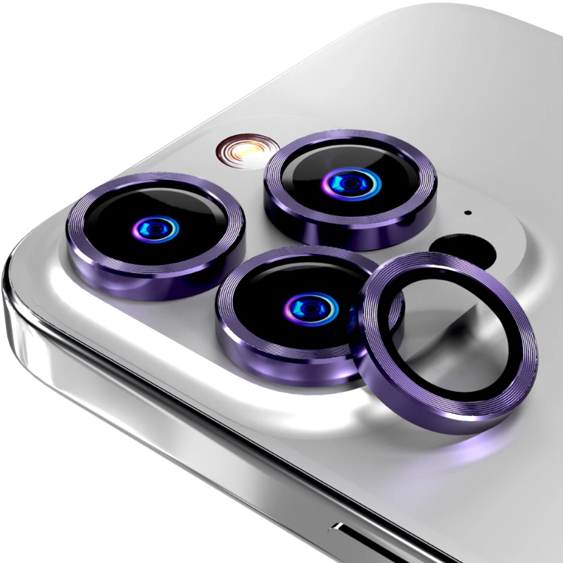 Apple iPhone 14 Pro:14 Pro Max (2022) 15 Pro:15 Pro Max (2023) Rome Tech CD Series Lens 3 + 1 spare Dark Purple