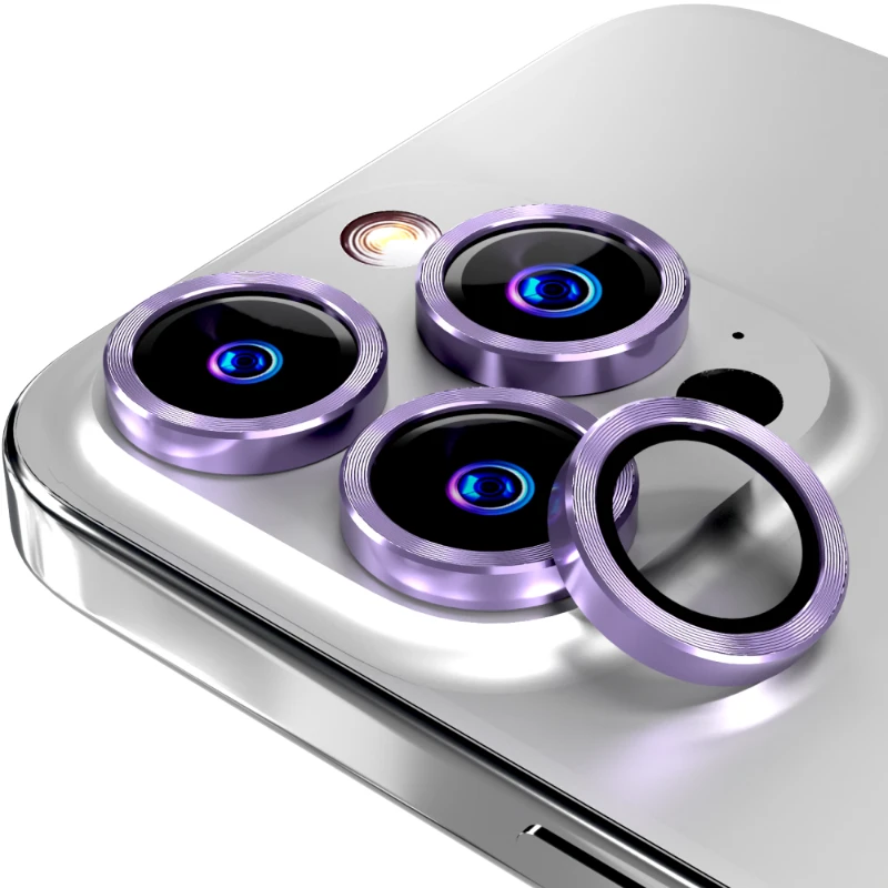 Apple iPhone 14 Pro:14 Pro Max (2022) 15 Pro:15 Pro Max (2023) Rome Tech CD Series Lens 3 + 1 spare Lavender