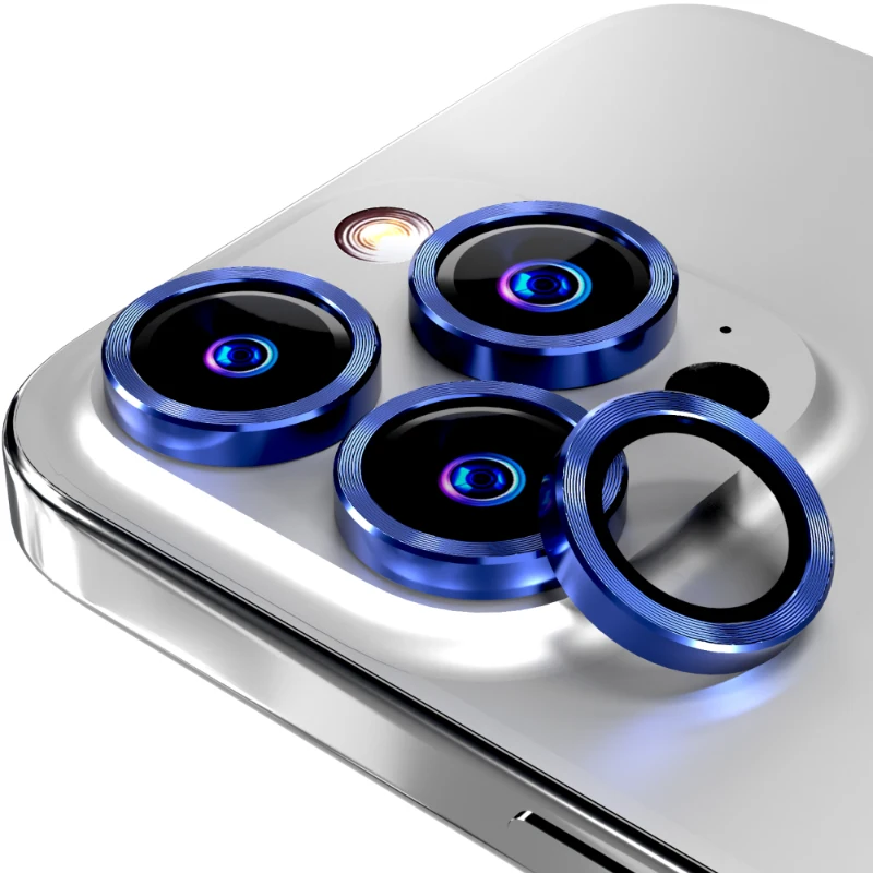 Apple iPhone 14 Pro:14 Pro Max (2022) 15 Pro:15 Pro Max (2023) Rome Tech CD Series Lens 3 + 1 spare Sea Blue