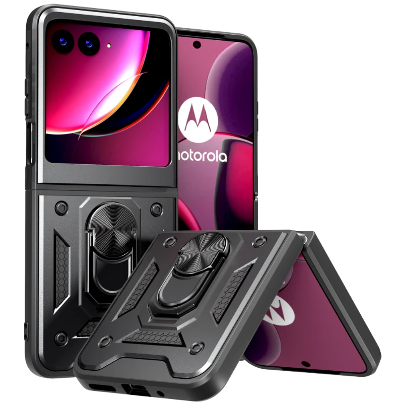 Motorola Razr+ (2023) Rome Tech Armor Case w:Camera Shutter Black