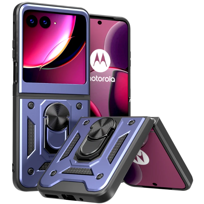 Motorola Razr+ (2023) Rome Tech Armor Case w:Camera Shutter Blue