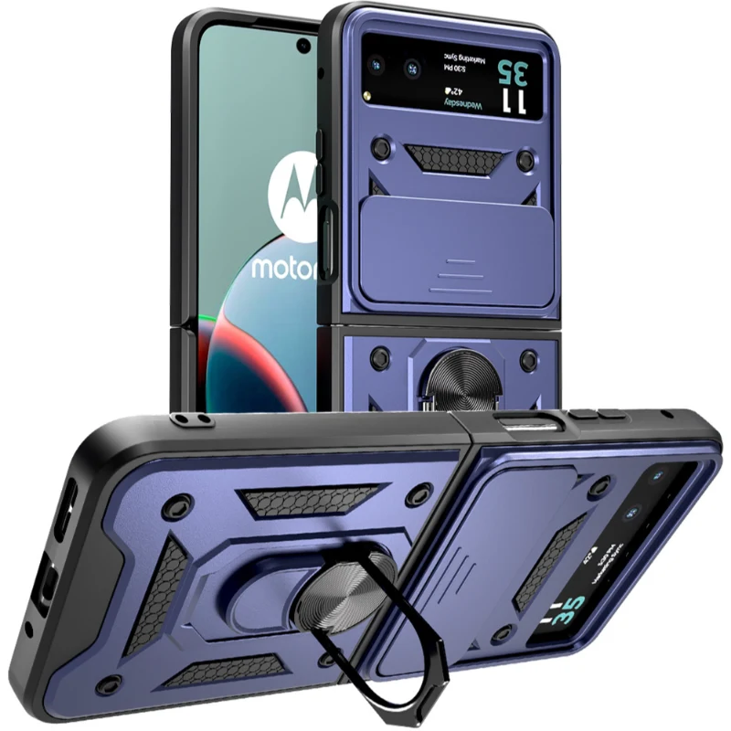 Motorola Razr (2023) Rome Tech Armor Case w:Camera Shutter Blue