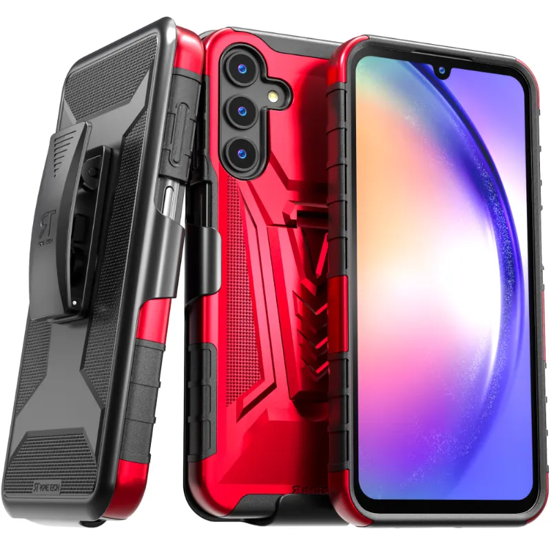 Samsung Galaxy A15 5G (2023) Rome Tech Dual Layer Holster Case Red