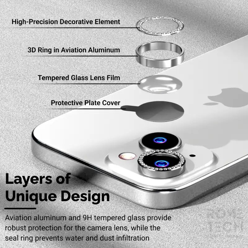 iPhone 14 Camera Lens Protector Glitter Powder Lens